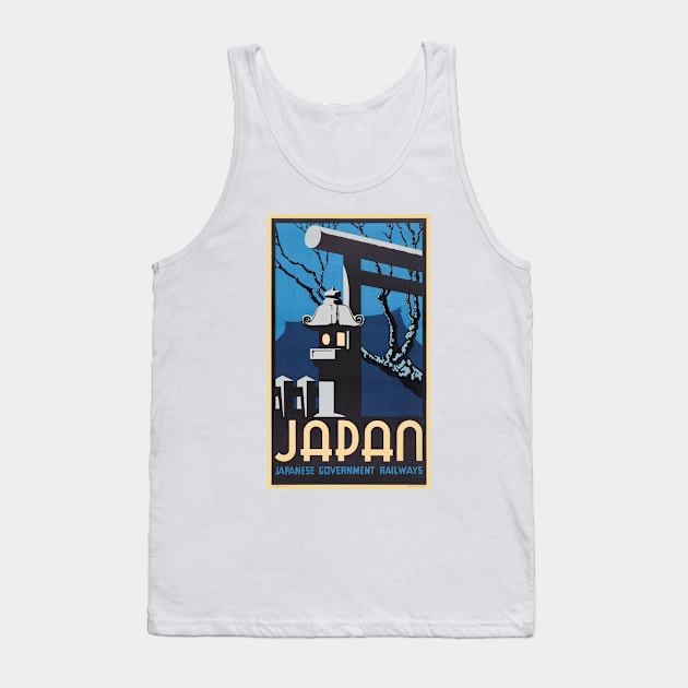 Japan Vintage Travel Poster 1934 Tank Top by vintagetreasure